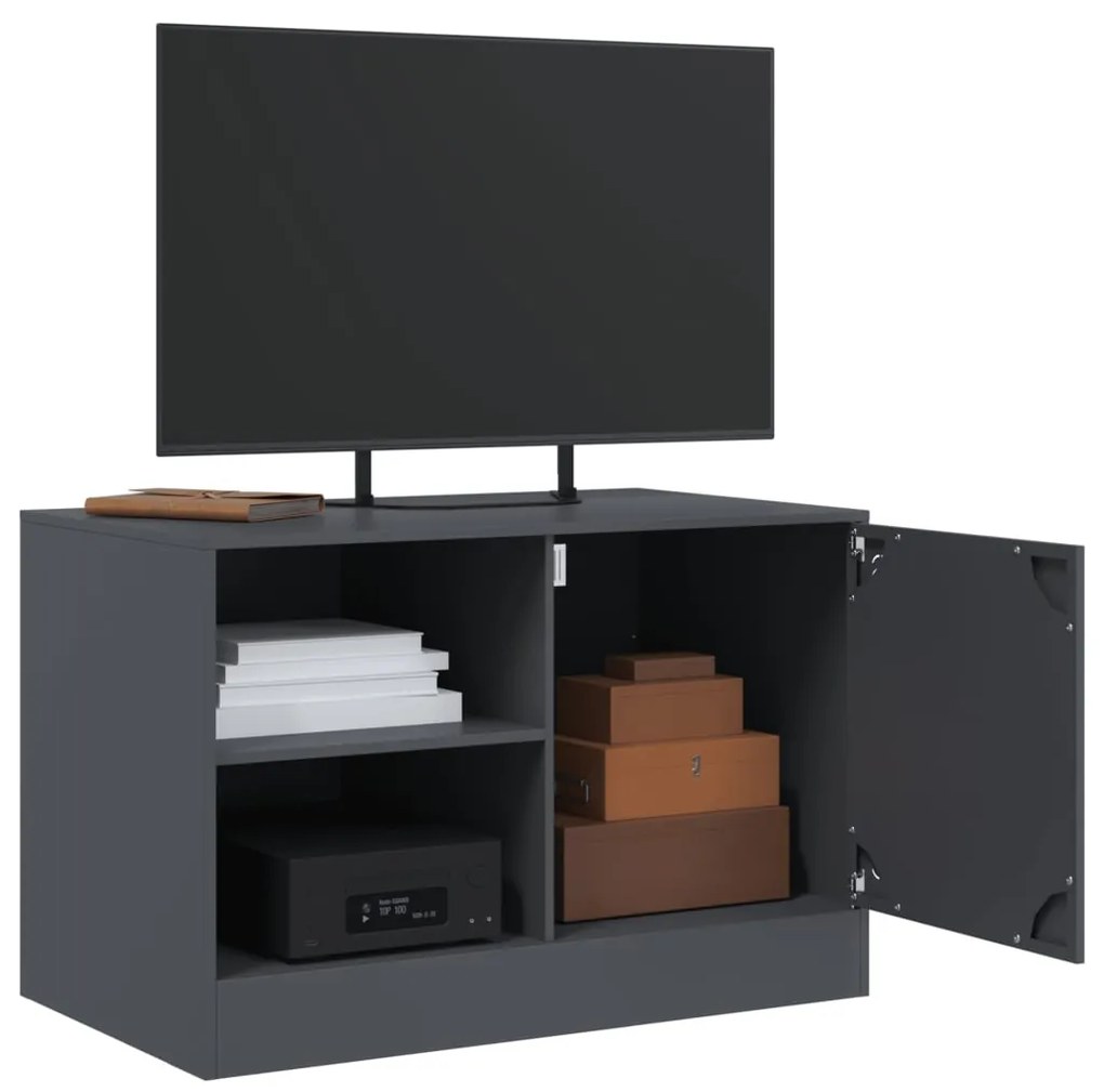 vidaXL Έπιπλα Τηλεόρασης 2 τεμ. Ανθρακί 67 x 39 x 44 εκ. από Χάλυβα