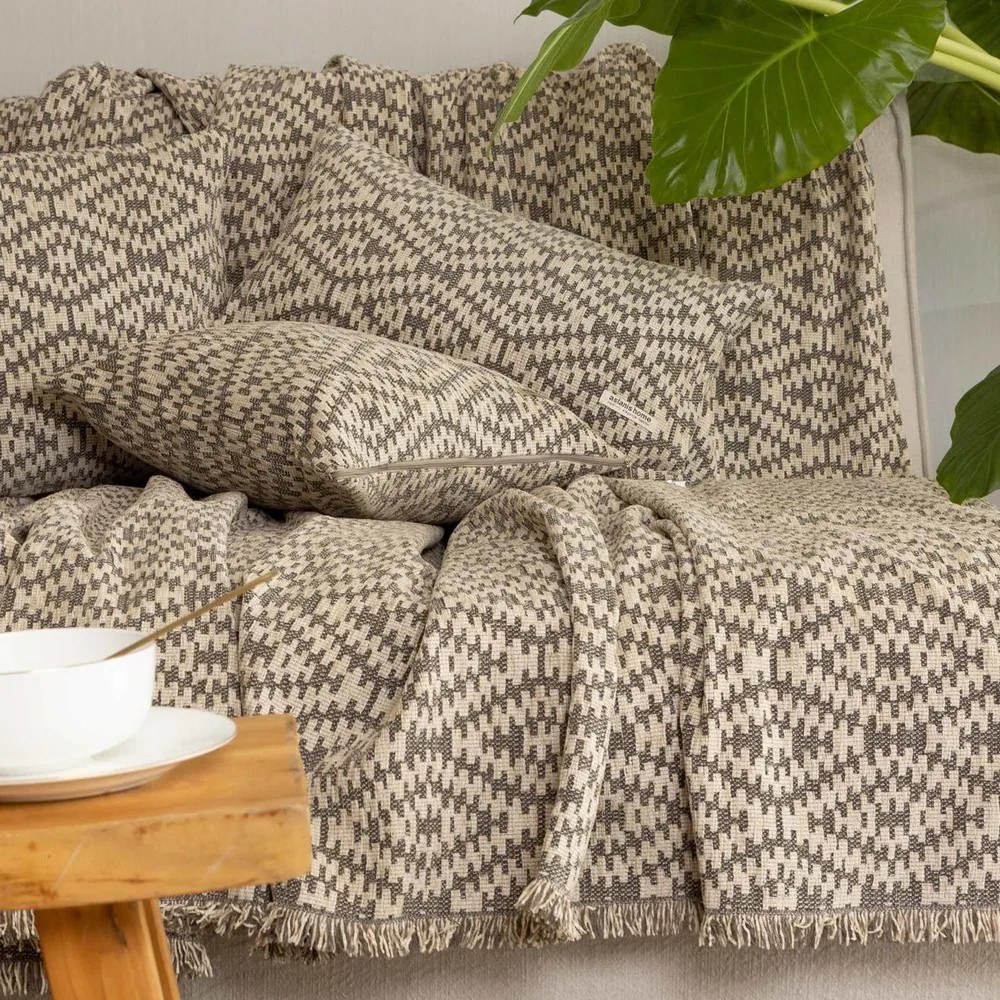 Ριχτάρι Akritas Beige-Sand Aslanis Home Πολυθρόνα 180x180cm Βαμβάκι-Polycotton