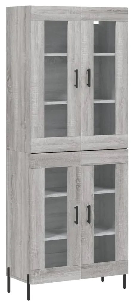vidaXL Ντουλάπι Γκρι Sonoma 69,5 x 34 x 180 εκ. Επεξεργασμένο Ξύλο