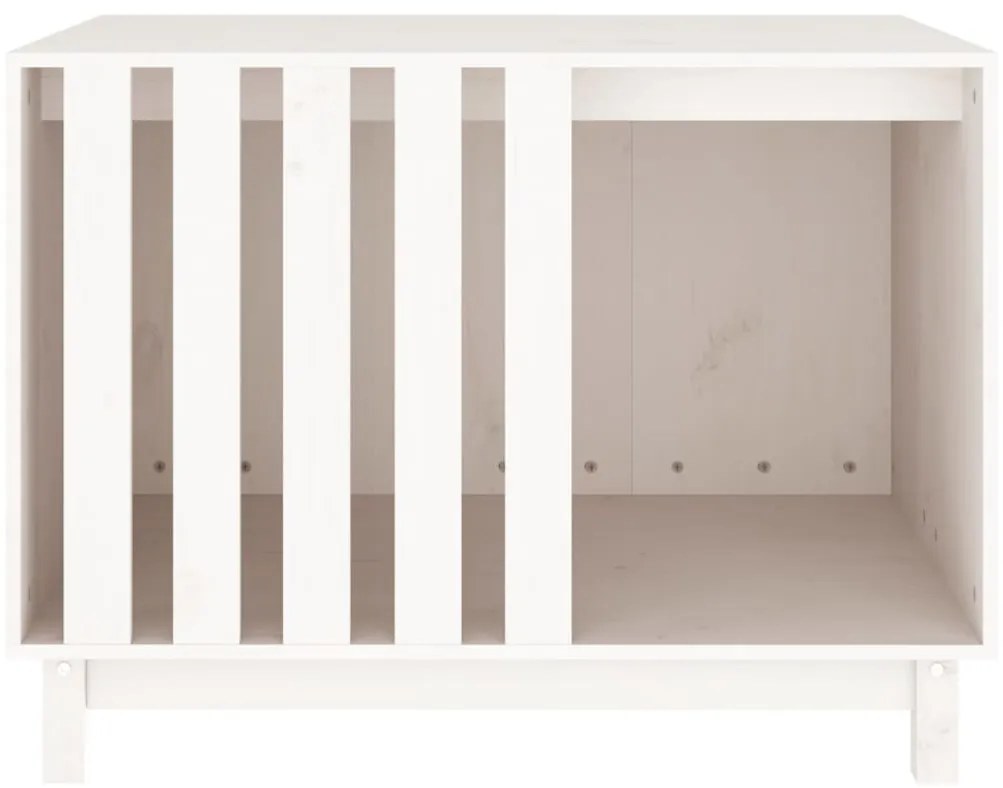 vidaXL Σπιτάκι Σκύλου Λευκό 90 x 60 x 67 εκ. από Μασίφ Ξύλο Πεύκου