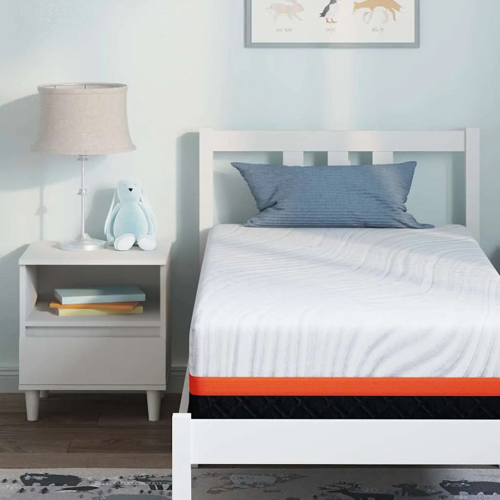 vidaXL Στρώμα Λευκό και Γκρι 80 x 160 cm Pěna