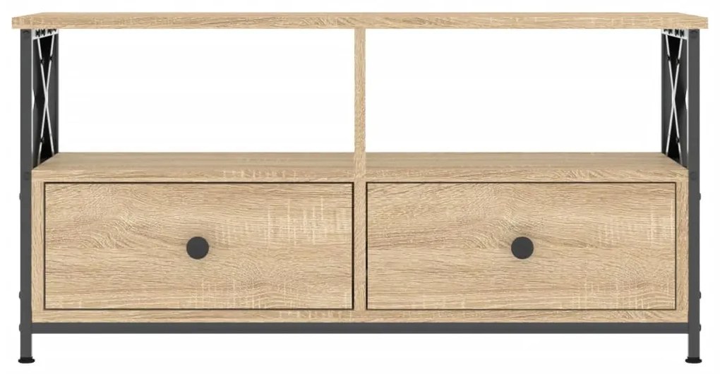 vidaXL Έπιπλο Τηλεόρασης Sonoma Δρυς 90x33x45 εκ. Επεξ. Ξύλο/Σίδερο