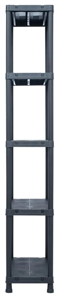 vidaXL Ραφιέρες 5 τεμ. Μαύρες 125 κ. 60 x 30 x 180 εκ. Πλαστικές