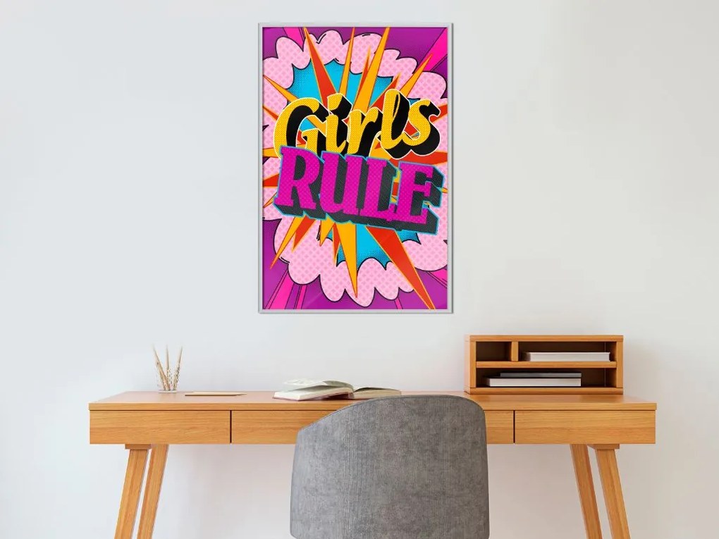 Αφίσα - Girls Rule (Colour) - 20x30 - Χρυσό - Με πασπαρτού