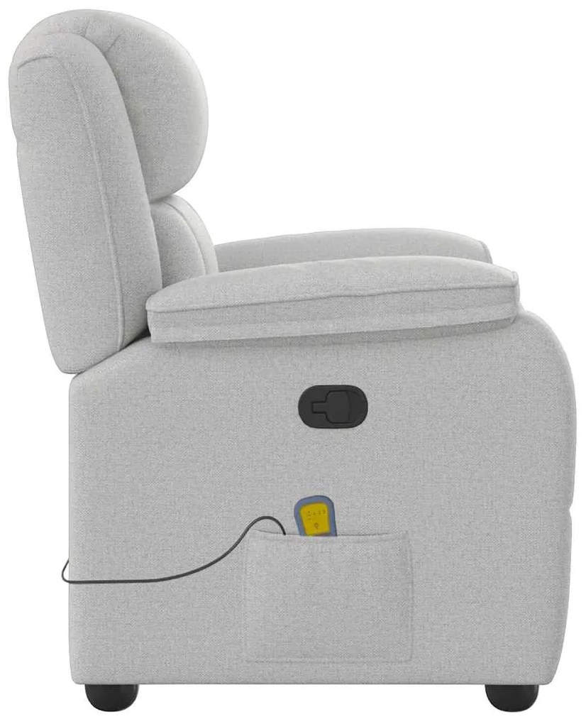 vidaXL καρέκλα ανάκλισης μασάζ Cloud Grey Fabric
