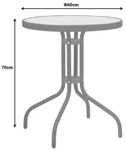 Τραπέζι Watson pakoworld μέταλλο σαμπανιζέ-γυαλί Φ60x70εκ