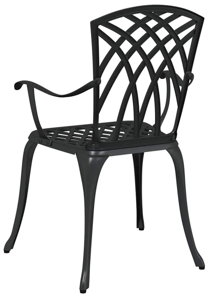 vidaXL Καρέκλα Κήπου 2 pcs Μαύρο 55 x 56.5 x 91εκ Αλουμίνιο
