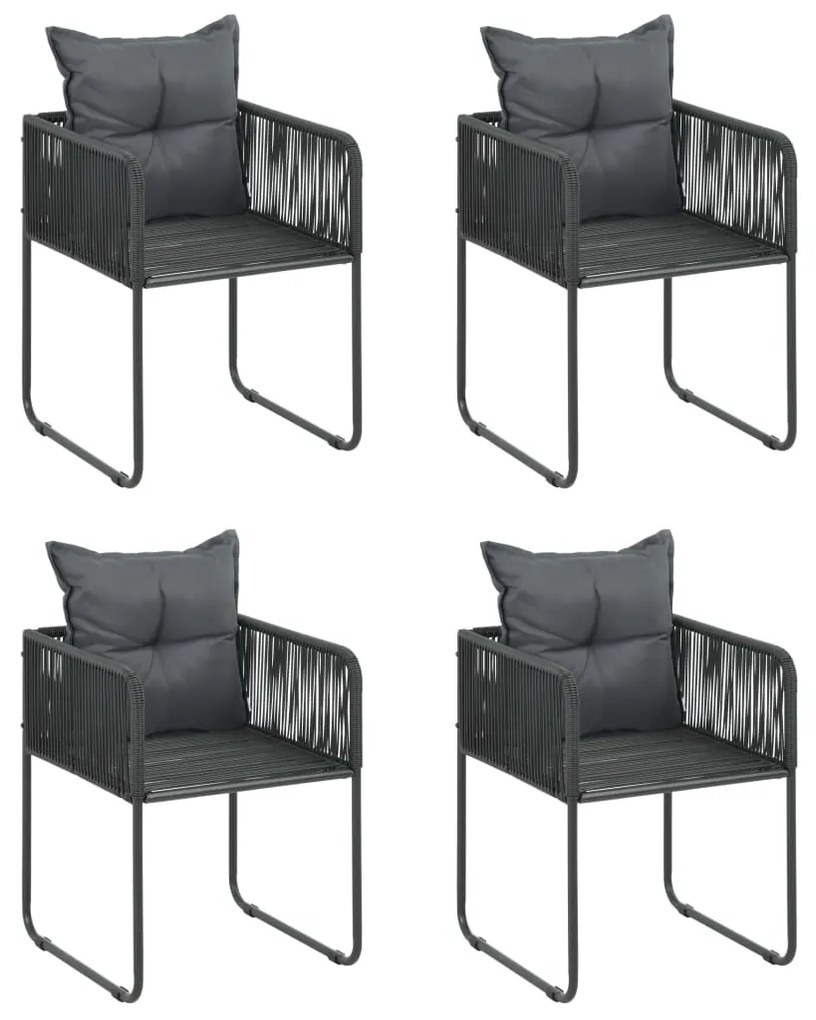 vidaXL Σετ Τραπεζαρίας Κήπου 5 τεμ. Μαύρο / Καφέ από Ρατάν PVC