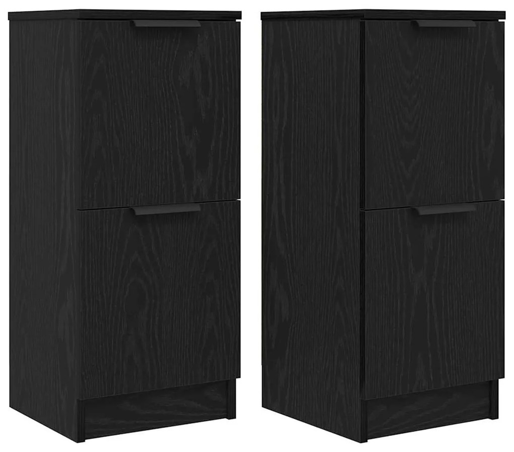 vidaXL Πλαϊνό γραφείο 2 pcs Μαύρη Οξυά 30 x 30 x 70 εκ.