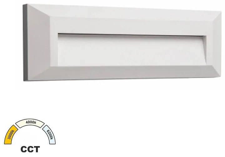 Adeleq Φωτιστικό LED PC Επίτοιχο Εμμέσου Φωτισμού Ορθογώνιο 2W CCT IP65 Λευκό 3-97508