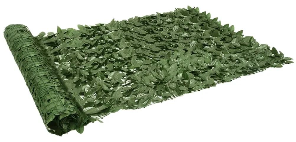 vidaXL Διαχωριστικό Βεράντας με Φύλλα Σκούρο Πράσινο 200 x 150 εκ.