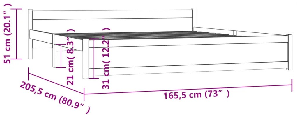 ΠΛΑΙΣΙΟ ΚΡΕΒΑΤΙΟΥ ΛΕΥΚΟ 160 X 200 ΕΚ. ΑΠΟ ΜΑΣΙΦ ΞΥΛΟ 815055