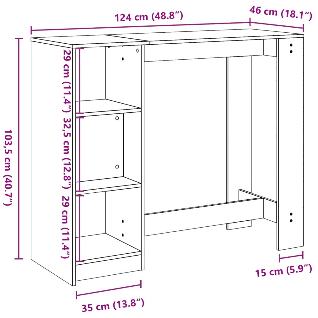 ΤΡΑΠΕΖΙ ΚΟΝΣΟΛΑ ΜΕ ΡΑΦΙ ΓΚΡΙ ΣΚΥΡ 124X46X103,5ΕΚ. ΕΠΕΞΕΡΓ. ΞΥΛΟ 854394