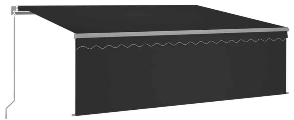 Τέντα Συρόμενη Χειροκίνητη με Σκίαστρο &amp; LED Ανθρακί 4 x 3 μ. - Ανθρακί