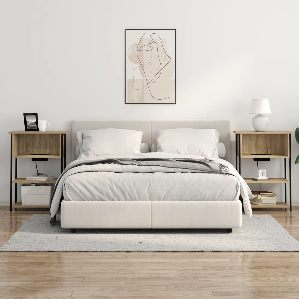 vidaXL Κομοδίνο Sonoma Δρυς 55 x 31 x 76 εκ Επεξεργασμένο ξύλο