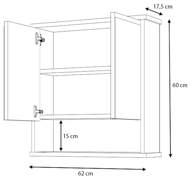 Καθρέπτης μπάνιου Delo Μegapap χρώμα λευκό 62x17,5x60εκ.