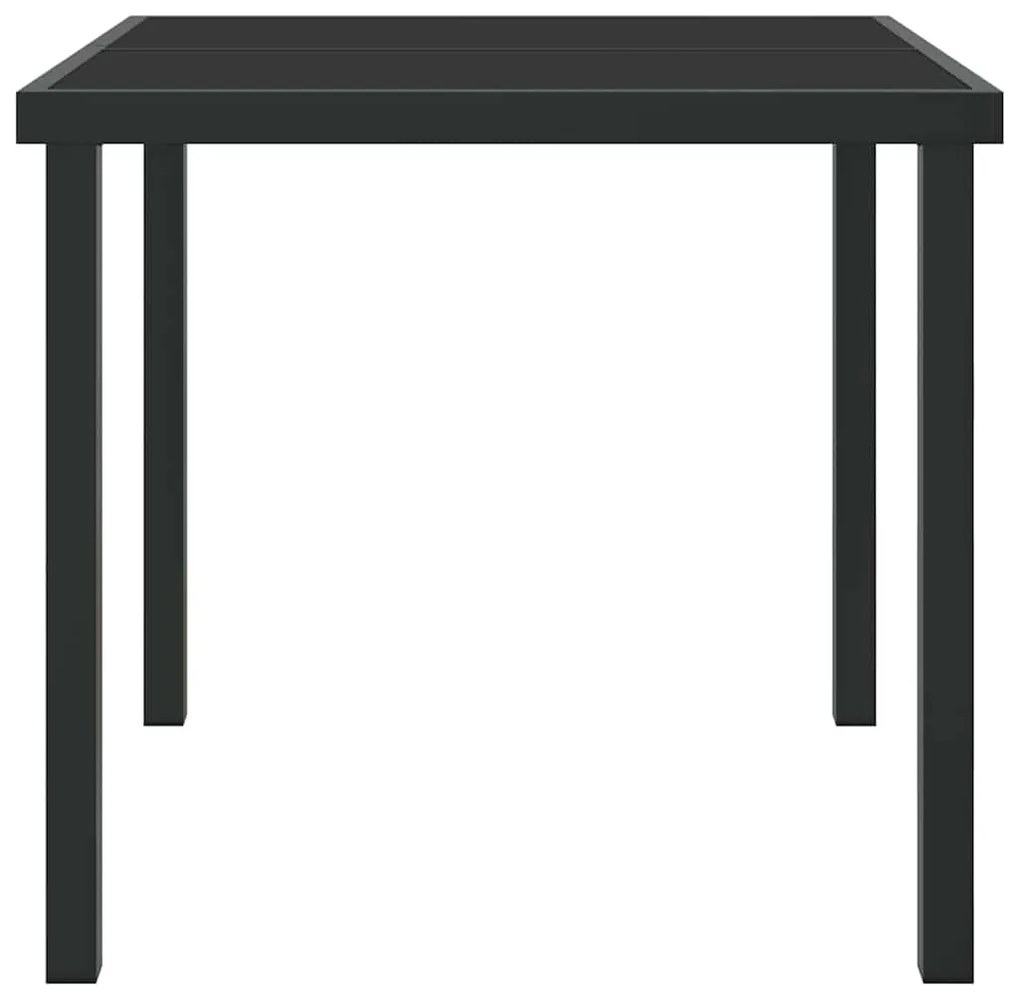 vidaXL Τραπέζι Κήπου Μαύρο 80 x 80 x 73 εκ Μασίφ ξύλο teak