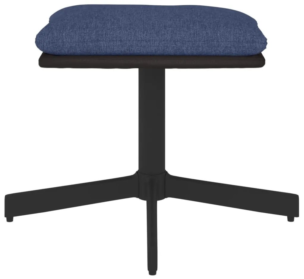 vidaXL Υποπόδιο Μπλε 60x60x36 εκ. Ύφασμα & Συνθετικό Δέρμα