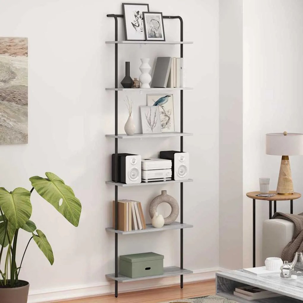 vidaXL Ράφι Βιβλίων Γκρι sonoma 60 x 24 x 203 εκ Επεξεργασμένο ξύλο