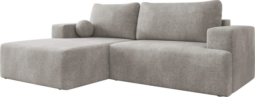 Γωνιακός καναπές Mivo-Silver Gray-Αριστερή