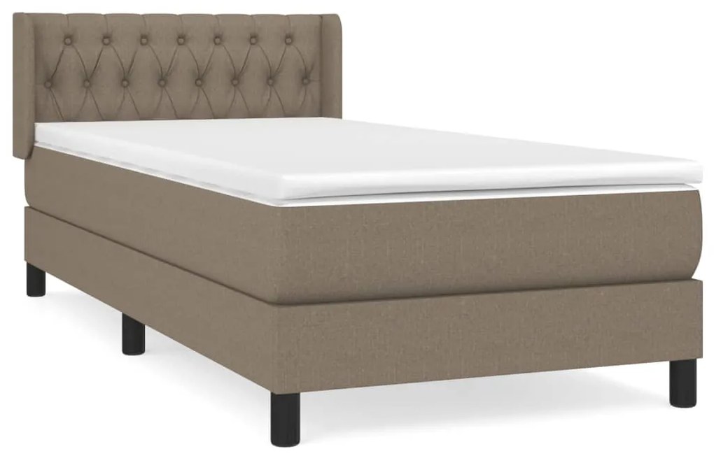 vidaXL Κρεβάτι Boxspring με Στρώμα Taupe 90x190 εκ.Υφασμάτινο