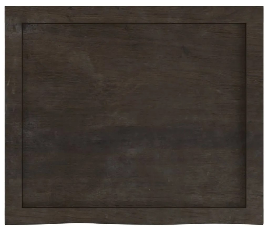 vidaXL Επιφάνεια Τραπεζιού Σκούρο Καφέ 60x50x(2-4)εκ Επεξ. Μασίφ Δρυς