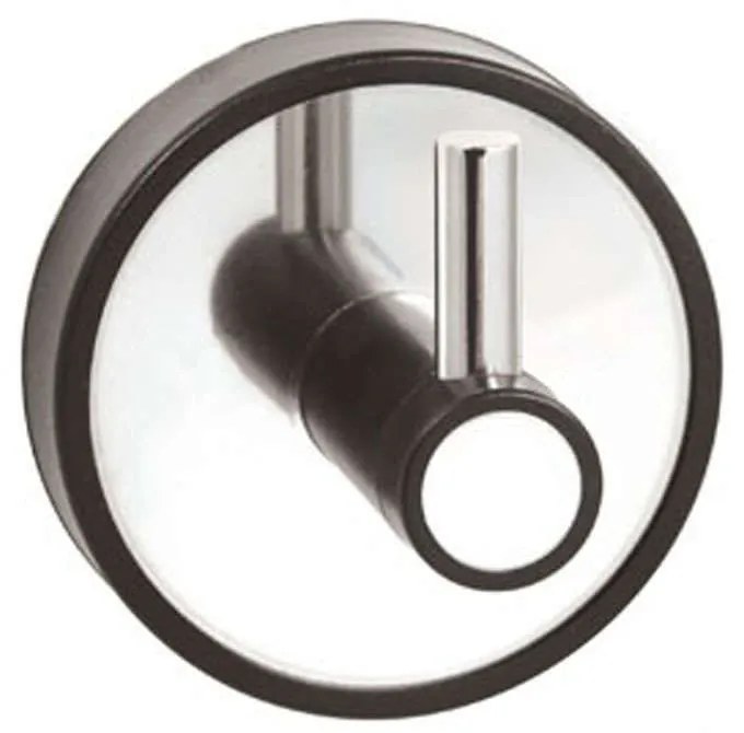 Άγκιστρο Μπάνιου Μονό Optimo 6209 5,2x5,5x6cm Black-Chrome Karag Stainless Steel