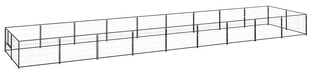 vidaXL Σπιτάκι Σκύλου Μαύρο 18 μ² Ατσάλινο