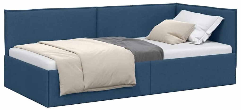 vidaXL Κρεβάτι Γωνίας με κεφαλάρι Μπλε 80 x 200 cm ύφασμα