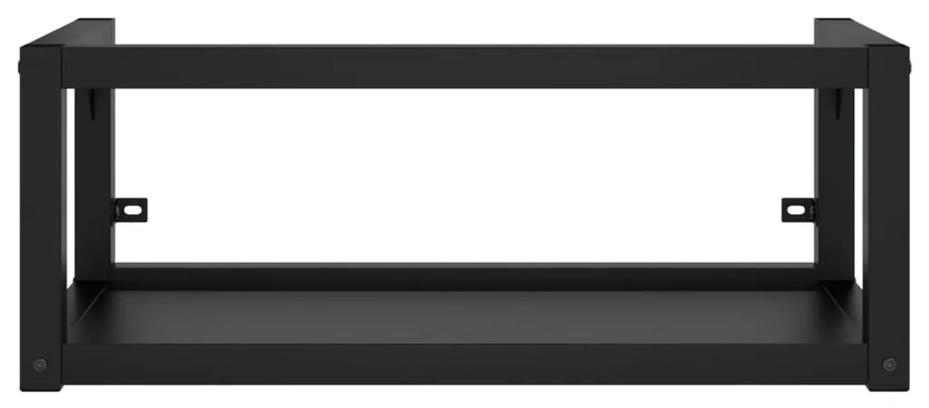 vidaXL Σκελετός Νιπτήρα Μπάνιου με Εντοιχισμένο Νιπτήρα Μαύρος Σίδερο