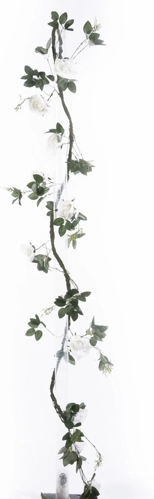 Supergreens Τεχνητή Γιρλάντα Τριαντάφυλλο Garden Λευκή 240 εκ