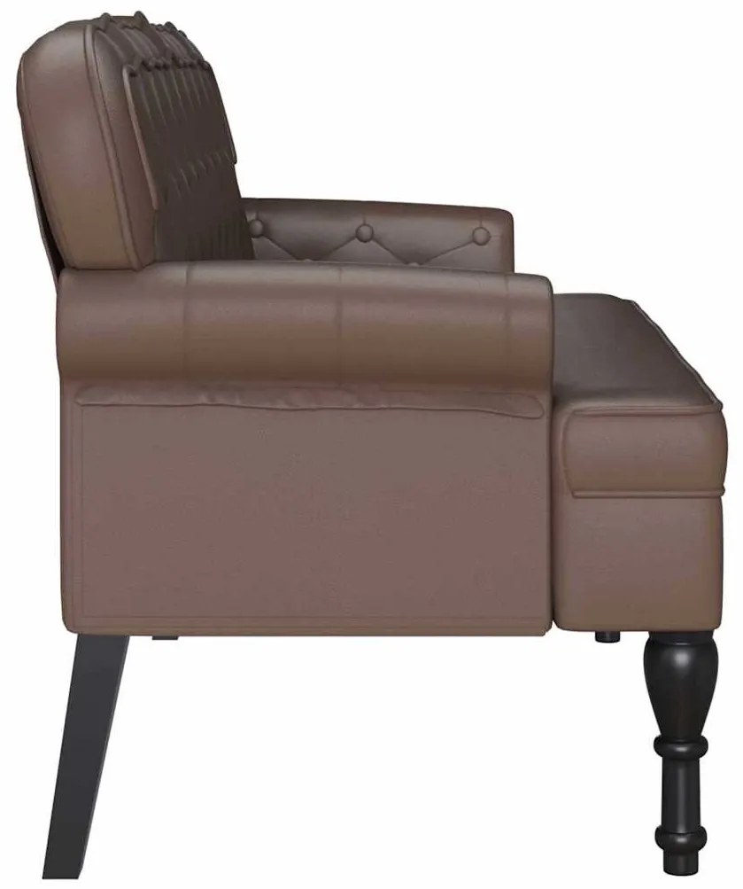 vidaXL Καναπές Chesterfield Καφέ 119.5 x 64.5 x 75 εκ. Τεχνητό Δέρμα