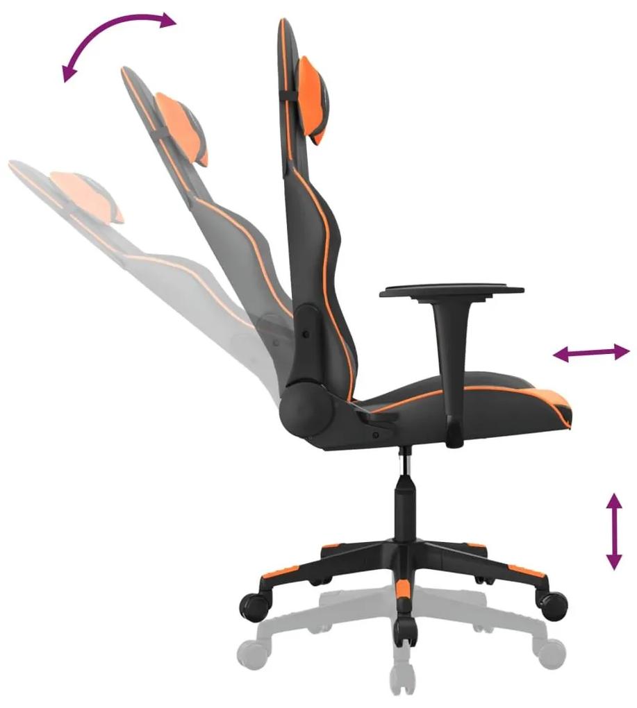 Καρέκλα Gaming Μαύρο/Πορτοκαλί Συνθετικό Δέρμα - Μαύρο