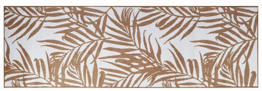 vidaXL Χαλί Εξωτερικού Χώρου με Αναστρέψιμο Σχέδιο Καφέ/Λευκό 80x250εκ