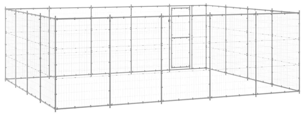 vidaXL Κλουβί Σκύλου Εξωτερικού Χώρου 24,2 μ² από Γαλβανισμένο Χάλυβα