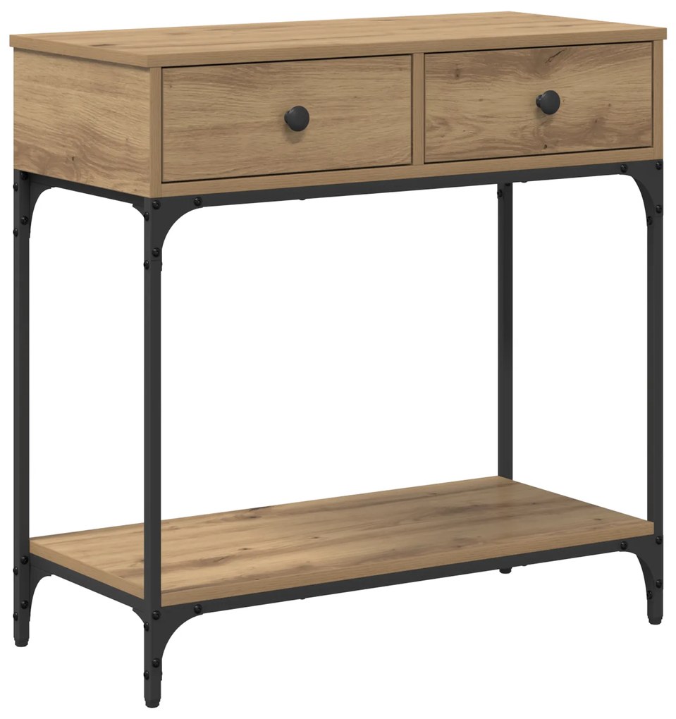 vidaXL Τραπέζι Κονσόλας Μασίφ Δρυς 75x34.5x75 εκ. Επεξεργασμένο Ξύλο