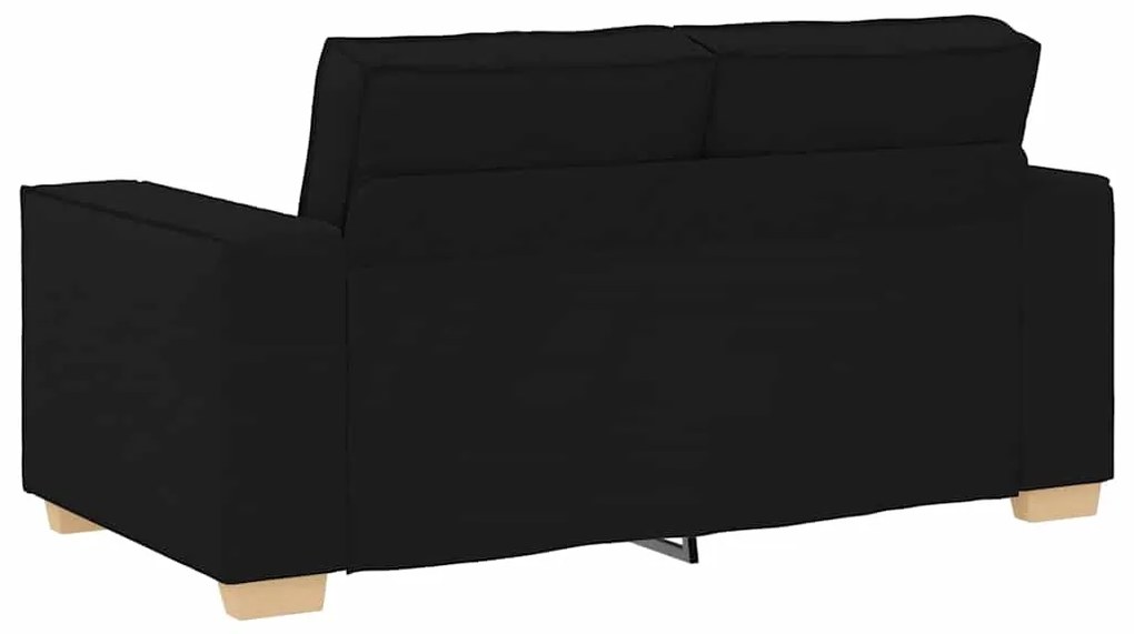 vidaXL Καναπές 3 pcs Μαύρο Ύφασμα μείγματος λινών