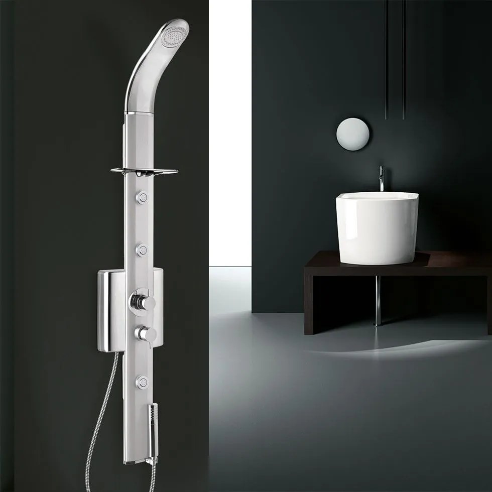 Dolce Vita SG Chrome Στήλη Nτους-Υδρομασάζ Από Mασίφ Αλουμίνιο 3 εξόδων, 145 εκ.