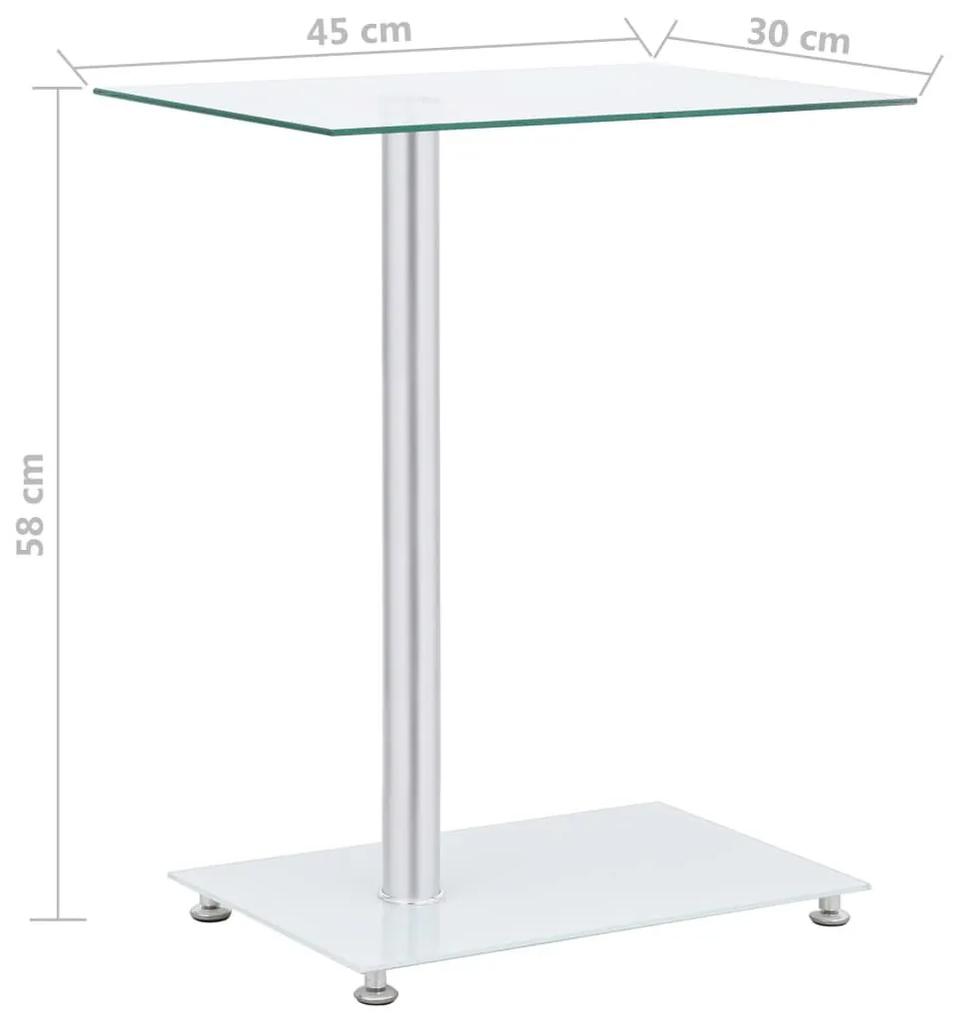 Τραπέζι Βοηθητικό Σχήμα «U» Διαφανές 45x30x58 εκ. Ψημένο Γυαλί - Διαφανές