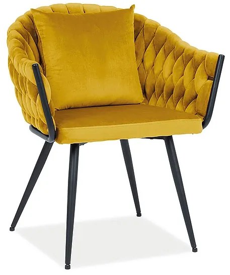 NUVO VELVET CHAIR ΜΑΥΡΟ ΠΛΑΙΣΙΟ / CURRY BLUVEL 68 DIOMMI NUVOVCCU DIOMMI-80-2078