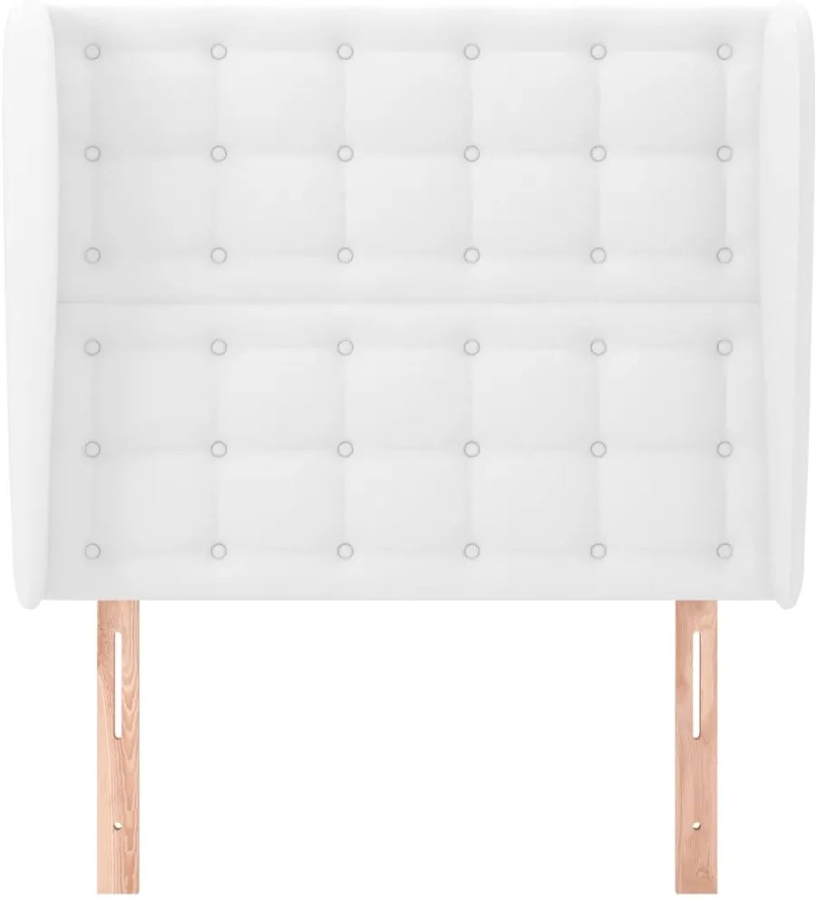 vidaXL Κεφαλάρι με Πτερύγια Λευκό 103x23x118/128 εκ. Συνθετικό Δέρμα