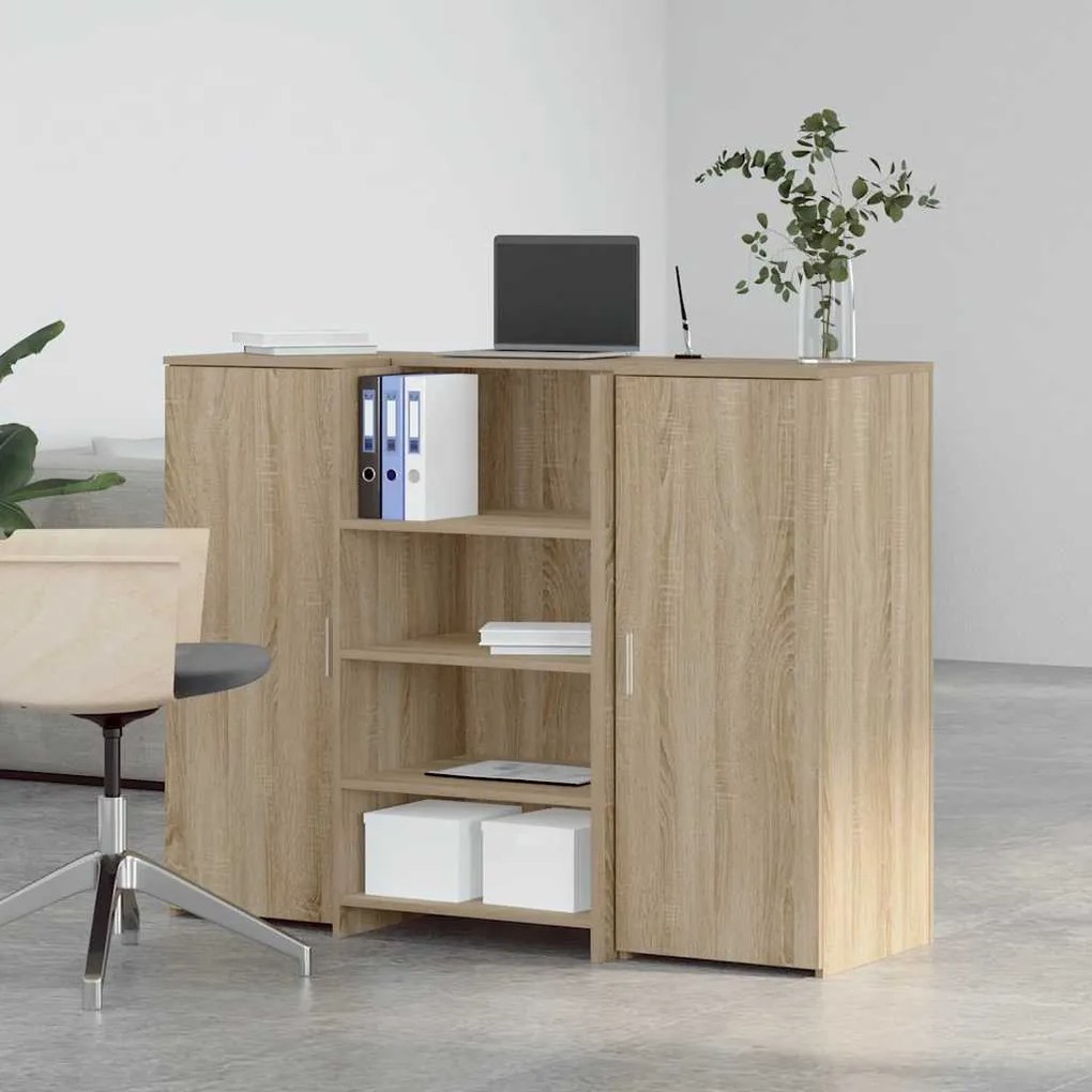 vidaXL Γραφείο υποδοχής Sonoma Δρυς 135x50x103,5εκ. Επεξεργασμένο Ξύλο