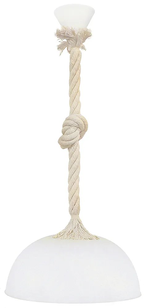 Φωτιστικό Οροφής Μονόφωτο Heronia Macrame Sfera/30 31-1058 Rope/White