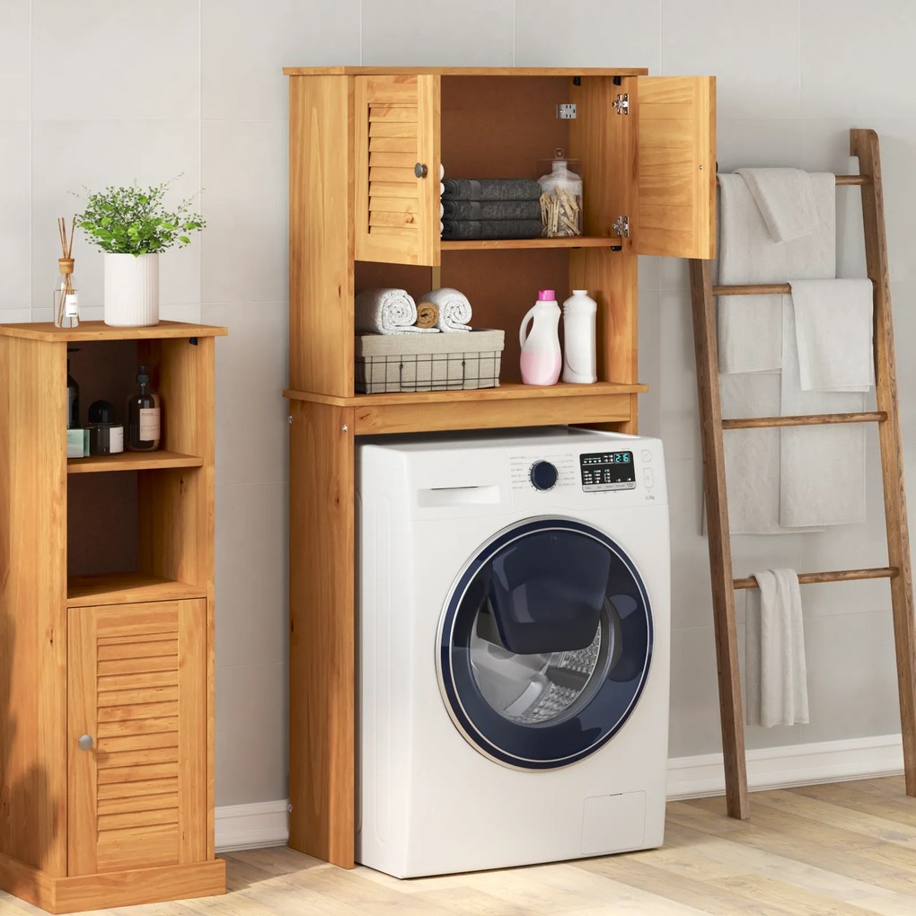 vidaXL Ντουλάπα Πλυντηρίου με ράφι καφέ μελί 72.5 x 27 x 161 εκ