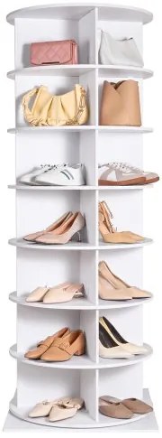 VEVOR 7-Tier Rotating Shoe Rack Tower 360°Spinning Shoe Display with Base Black