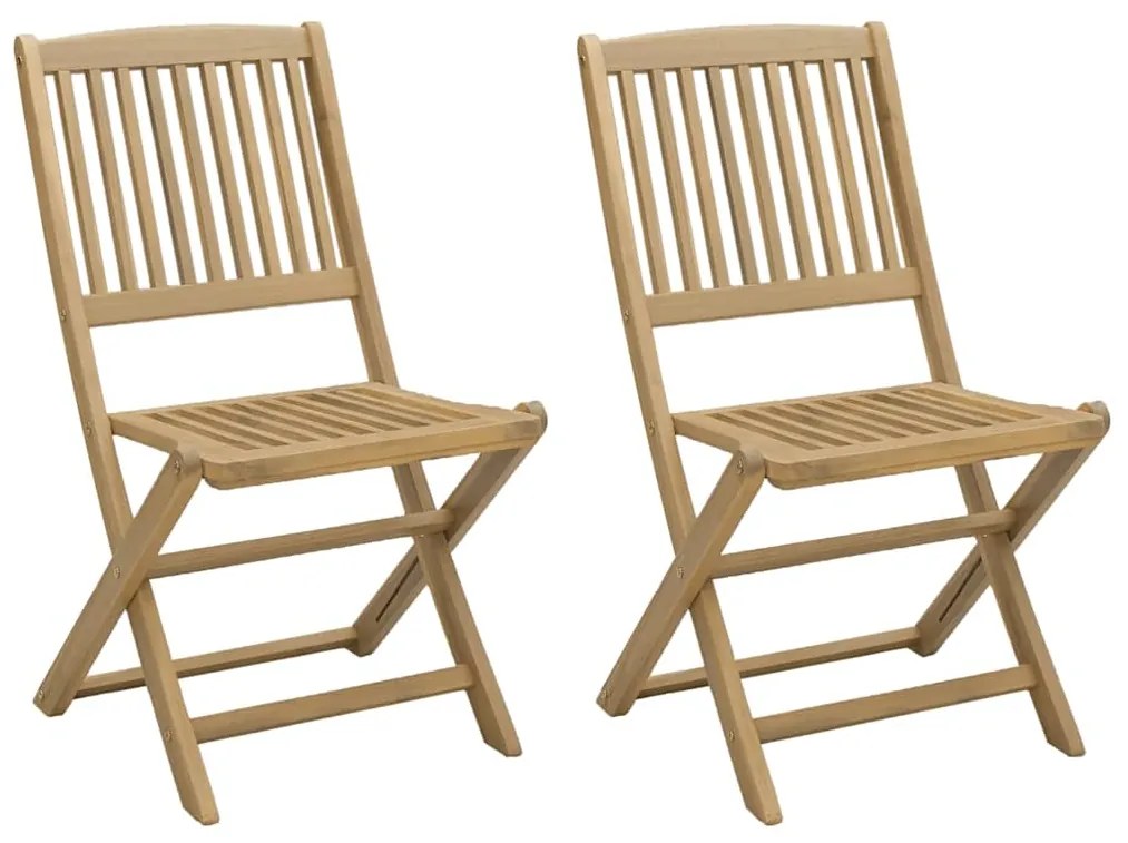 vidaXL Καρέκλες Κήπου Πτυσσόμενες 2 τεμ 57x48,5x90 εκ. Μασίφ Ακακία