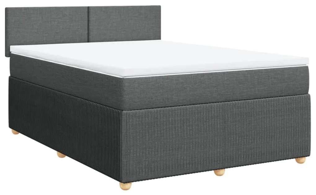 ΚΡΕΒΑΤΙ BOXSPRING ΜΕ ΣΤΡΩΜΑ ΣΚΟΥΡΟ ΓΚΡΙ 160X200 ΕΚ ΥΦΑΣΜΑΤΙΝΟ 3289801