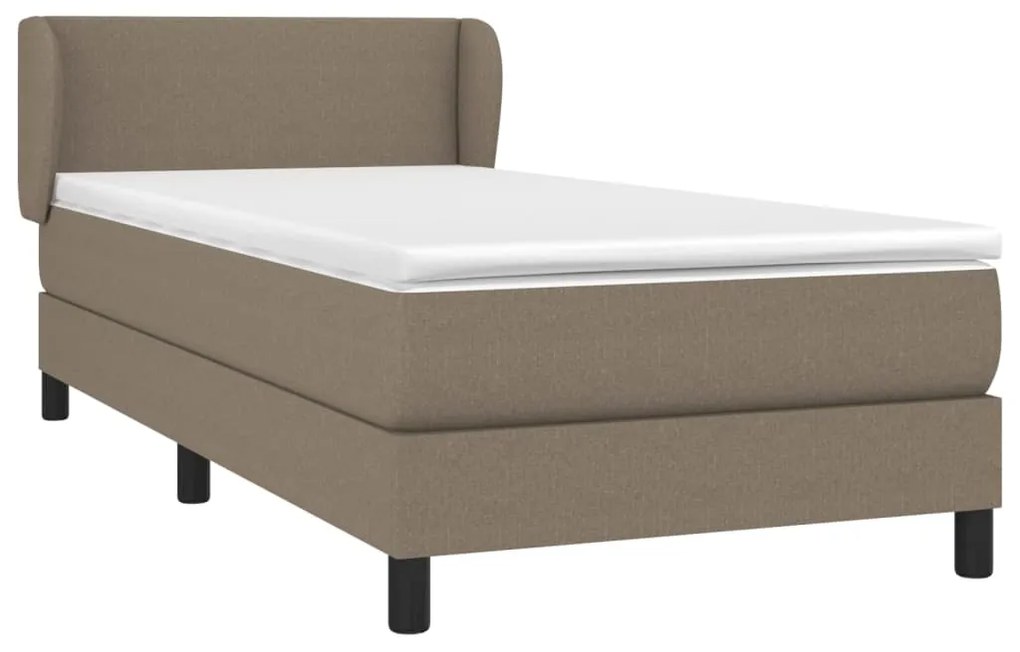 vidaXL Κρεβάτι Boxspring με Στρώμα Taupe 90x190 εκ.Υφασμάτινο