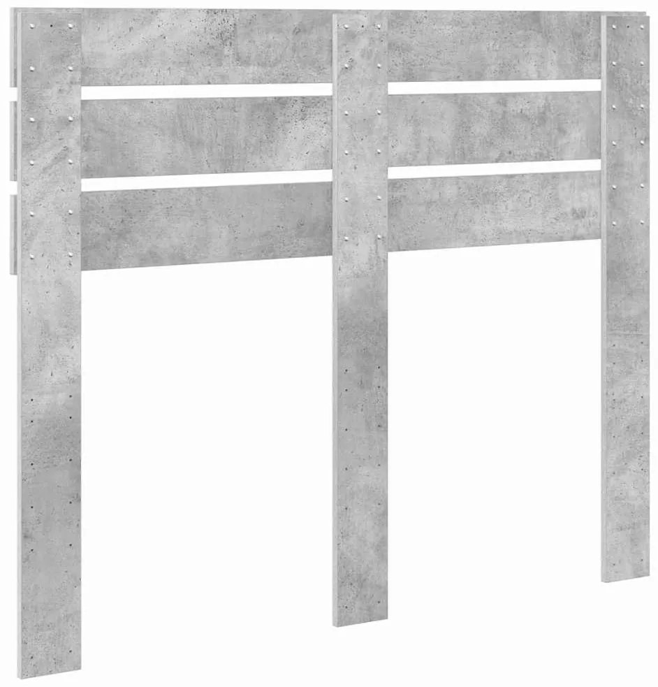 vidaXL Κεφαλάρι με κεφαλάρι Σκυρόδεμα Γκρι 135 cm Επεξεργασμένο ξύλο