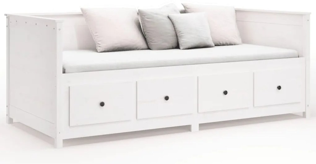 vidaXL Κρεβάτι ημέρας χωρίς στρώμα Λευκό 75x190 cm Στερεό ξύλο πεύκο